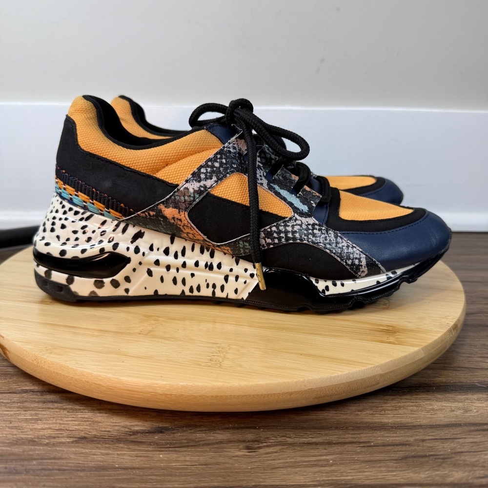Steve Madden Barra Sneakers Womens 8M Multicolor Animal Print Chunky Excellent